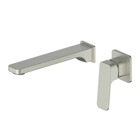 Greens Swept Wall Basin Mixer, PVD Brushed Nickel, 18602521