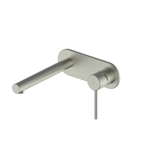 Greens Maci Wall Basin Mixer with Plate, Brushed Nickel, 212025211
