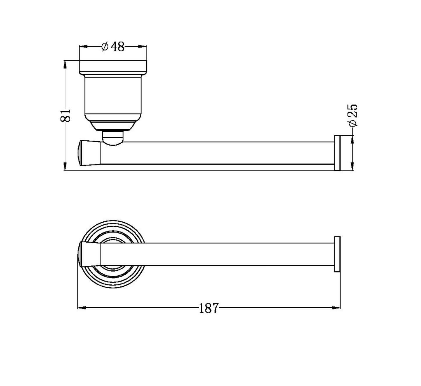 Nero NR6986MB York Toilet Roll Holder - Matte Black