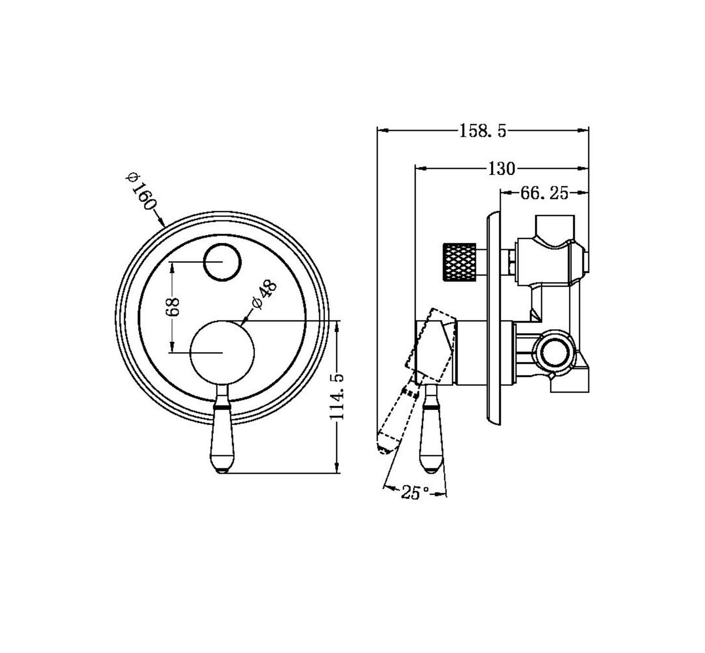 Nero York Shower Mixer With Diverter - Matte Black