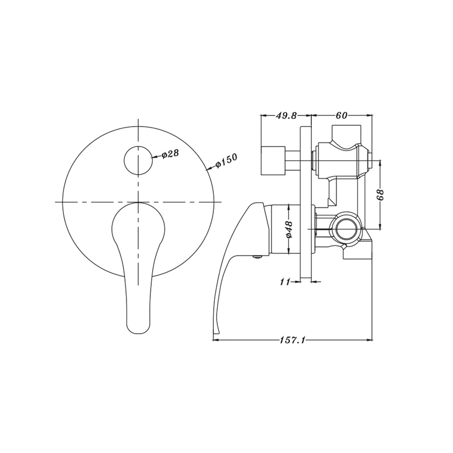 Nero NR110009aCH Traditional Shower / Bath Diverter Mixer - Chrome