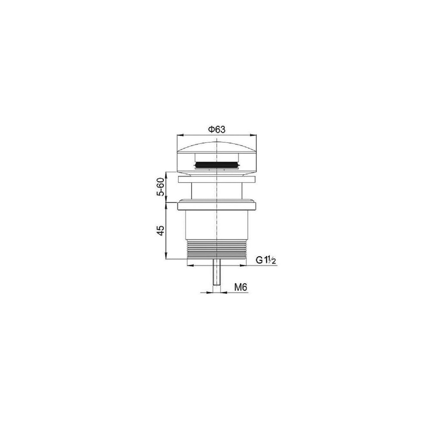 Nero NRA706MW Universal Pop Up Waste -  Matte White