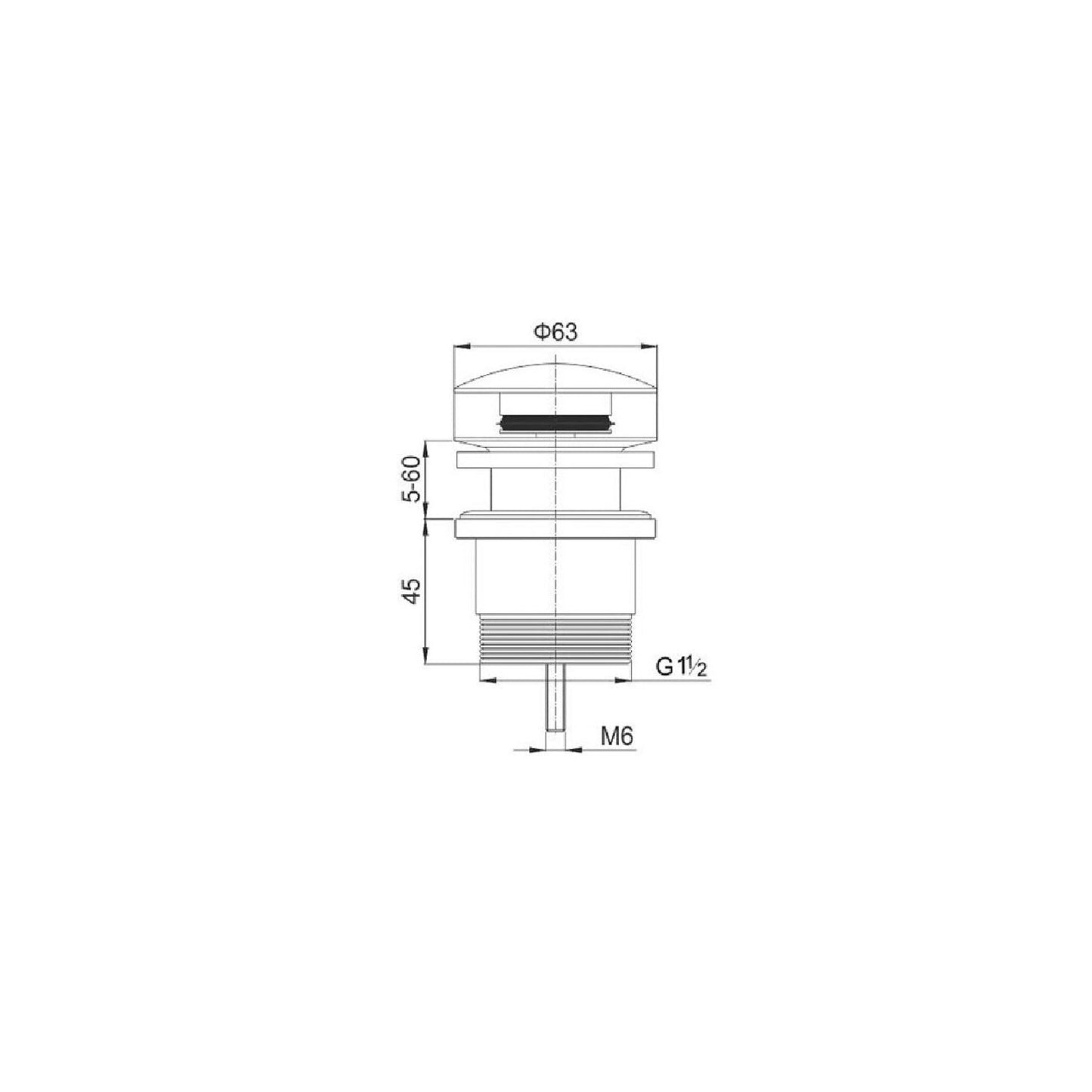 Nero NRA706BN Universal Pop Up Waste- Brushed Nickel