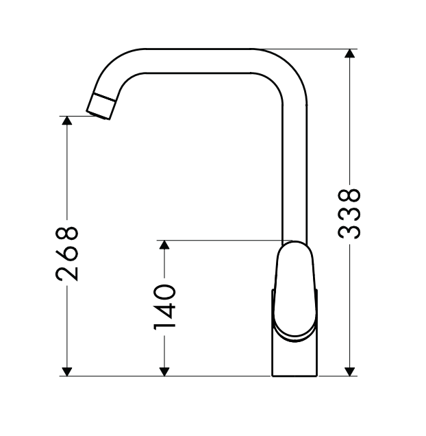 Hansgrohe 14816003 Ecos L Square Goose Neck Kitchen Mixer Tap