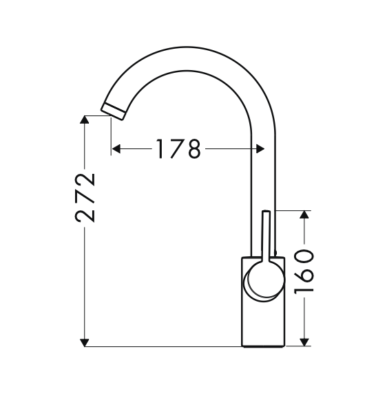 Hansgrohe 14863003 Talis S2 Variarc Goose Neck Kitchen Mixer Tap