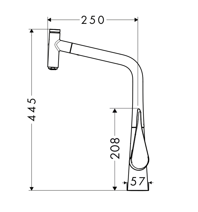 Hansgrohe 14884003 Metris Select 320 Pull Out Kitchen Mixer Tap