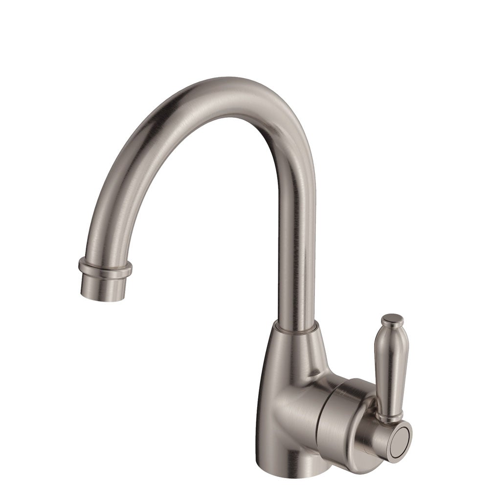 Fienza Eleanor 202104BN Gooseneck Brushed Nickel Mixer with Brushed Nickel Handle