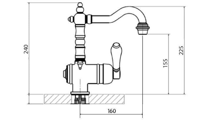 Armando Vicario 2150BN Provincial Single Lever Basin Mixer - Brushed Nickel