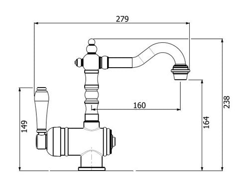 Armando Vicario 2150BR Provincial Single Lever Basin Mixer - Bronze