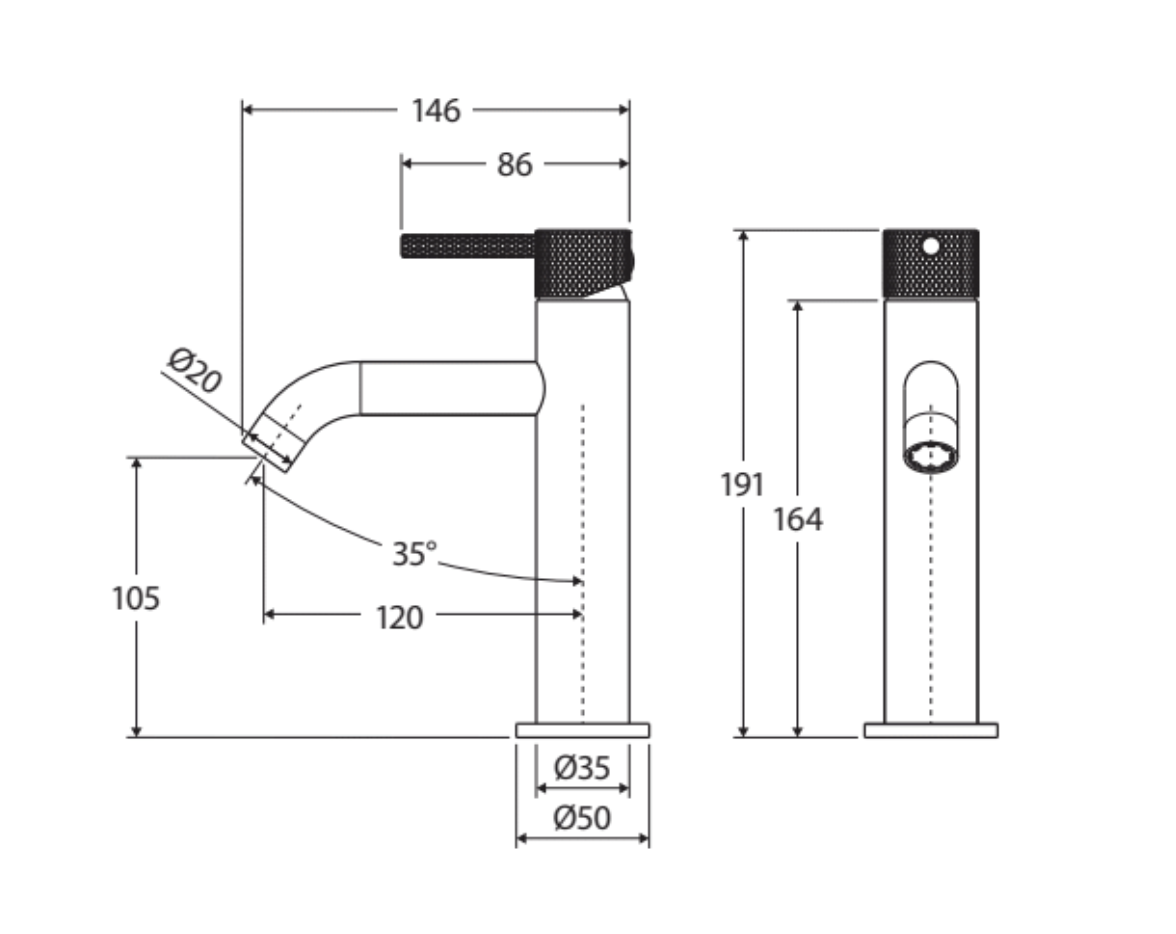 Fienza 231103B Axle Matte Black Mixer