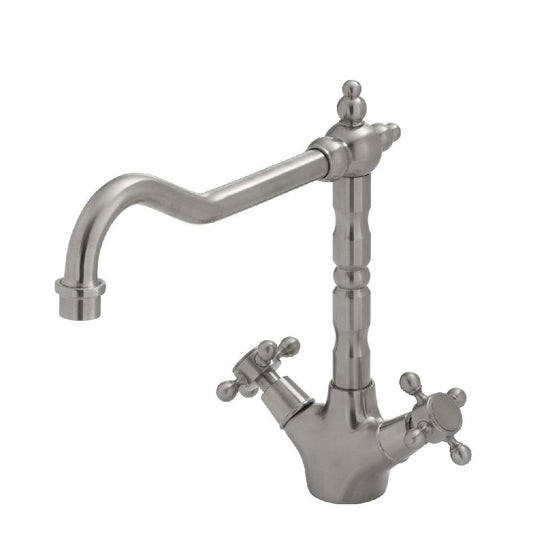 Fienza Lillian 336106BN Shepherds Crook Brushed Nickel Sink Mixer