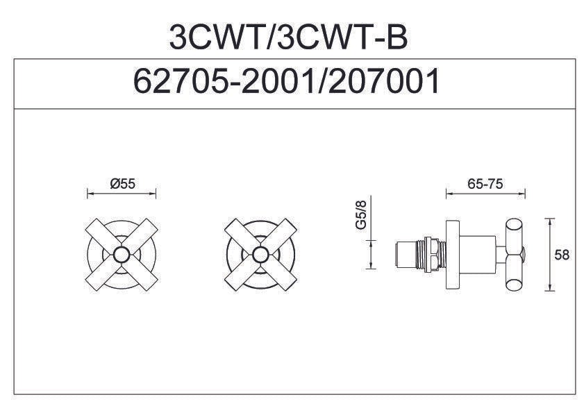 Gareth Ashton 3CWT Lucia Wall Top Assemblies - Chrome