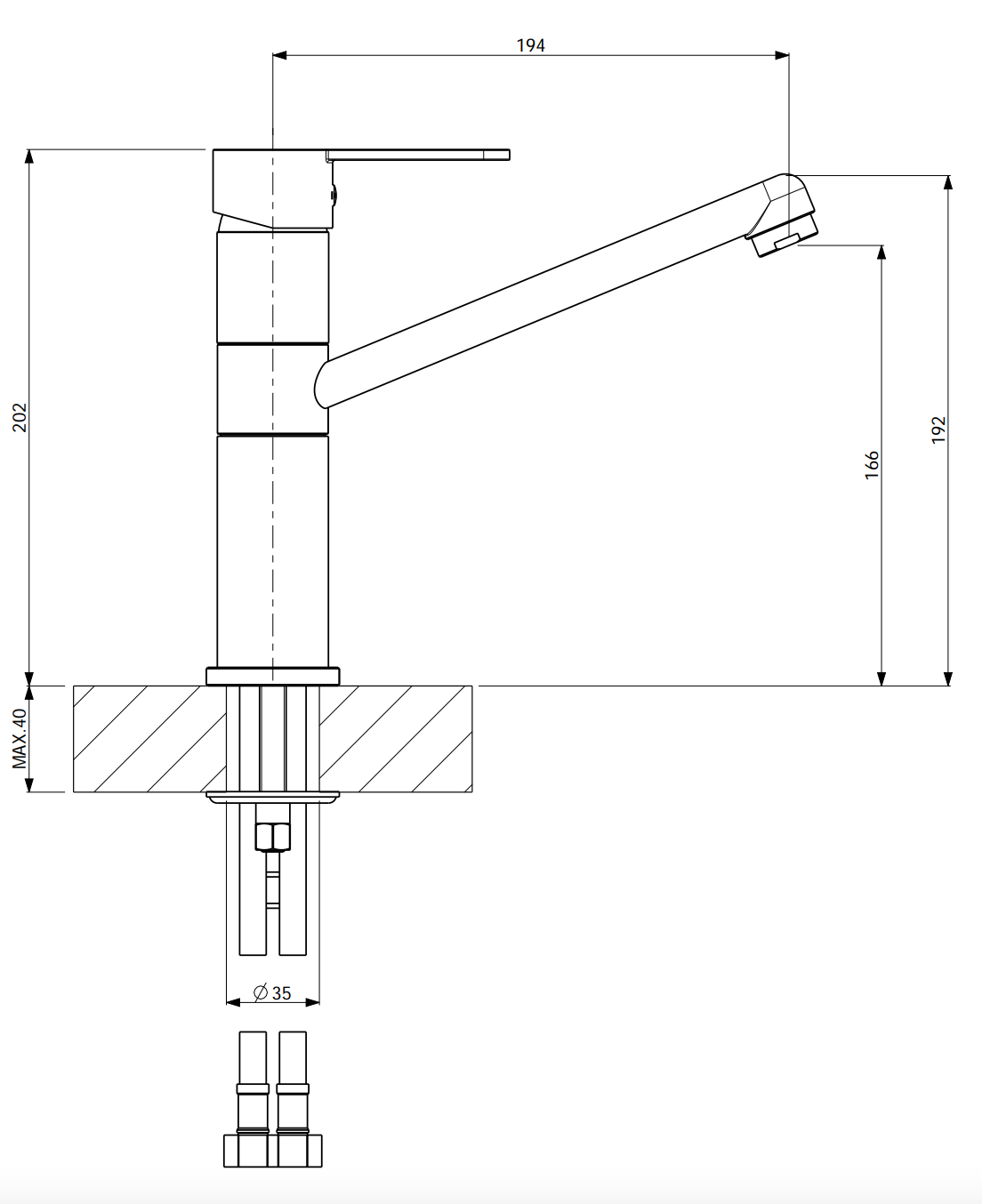 Armando Vicario 400456B Isa Kitchen Mixer Tap - Pre Order