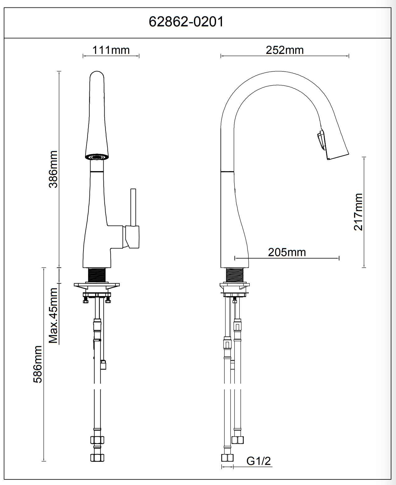 Gareth Ashton 5K2 Conic Pull Out Kitchen Mixer