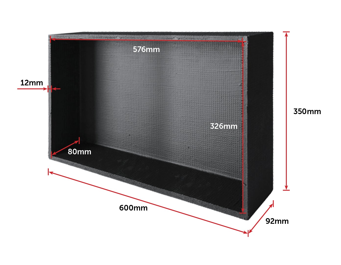 Shower Niche - 350 x 600 x 92mm Prefabricated Wall Bathroom Renovation