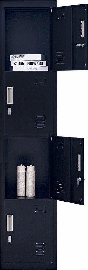 Padlock-operated lock 4 Door Locker for Office Gym Black