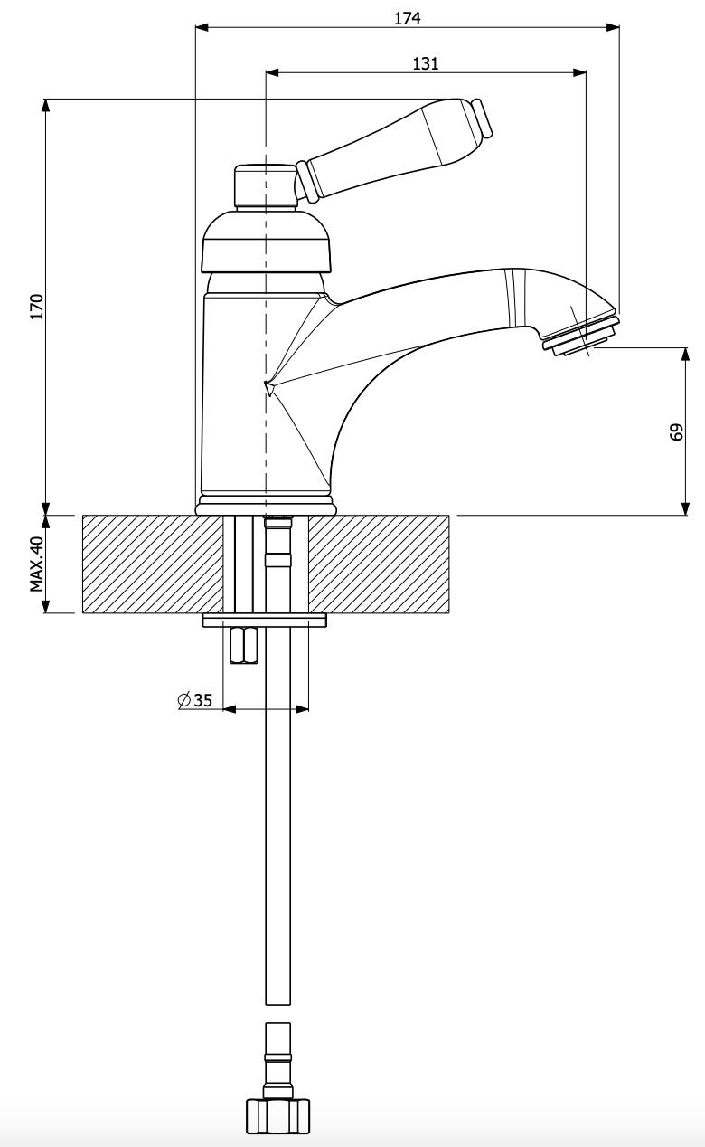 Armando Vicario 9010BR Provincial Bronze Basin Mixer