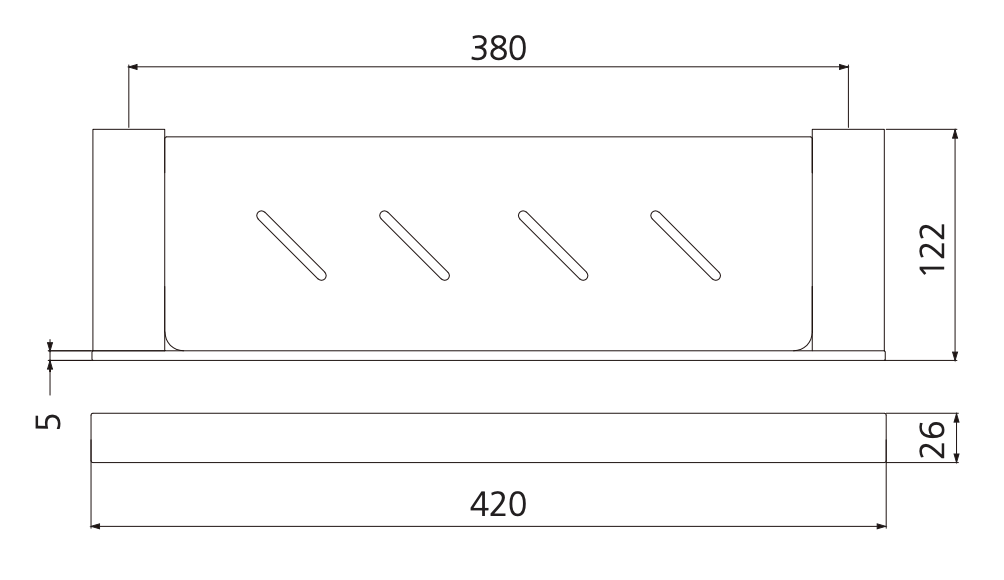 Oliveri AT4687ACR Athens Chrome Metal Shelf 420mm