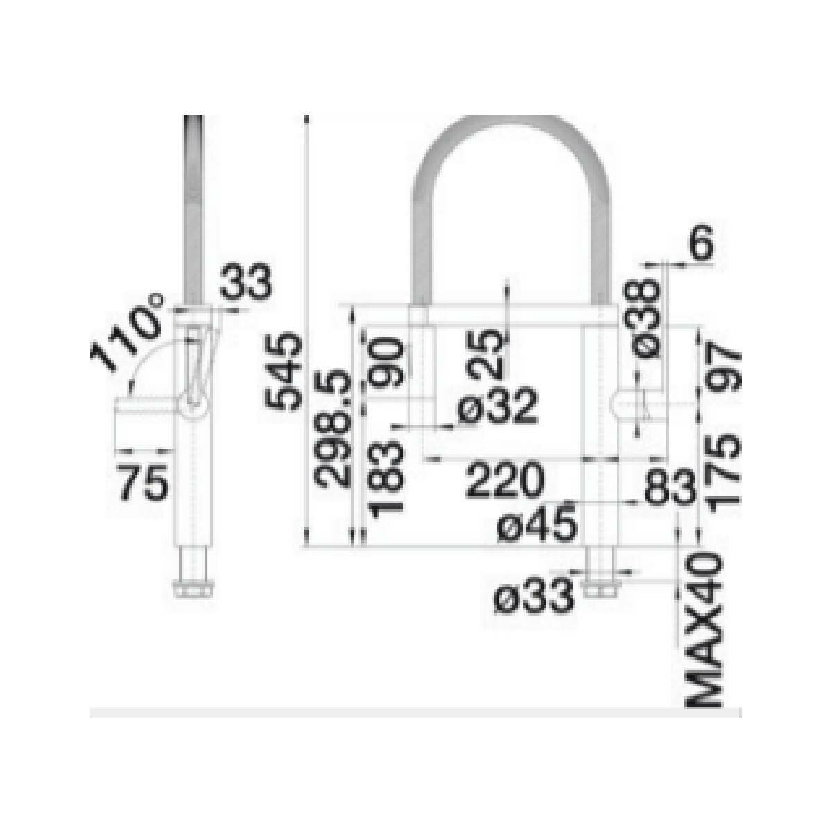 Blanco BLANCOCULINABR Kitchen Mixer Tap with Flexi Arm