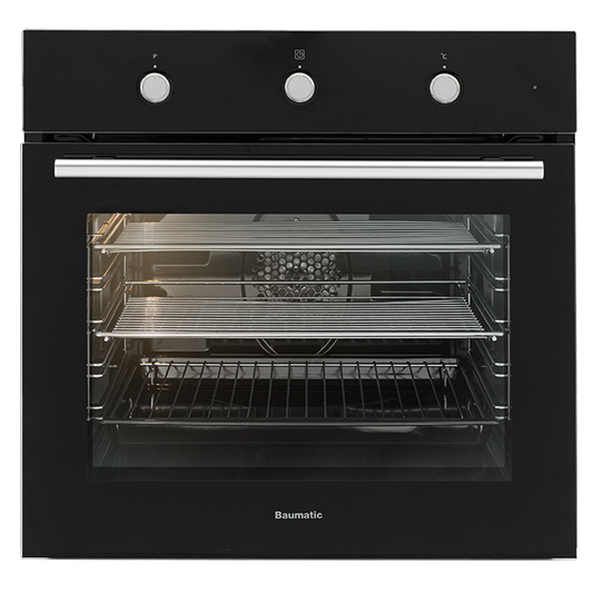 Baumatic BO5M Black Glass Electric Oven - 10amp Plug Connection