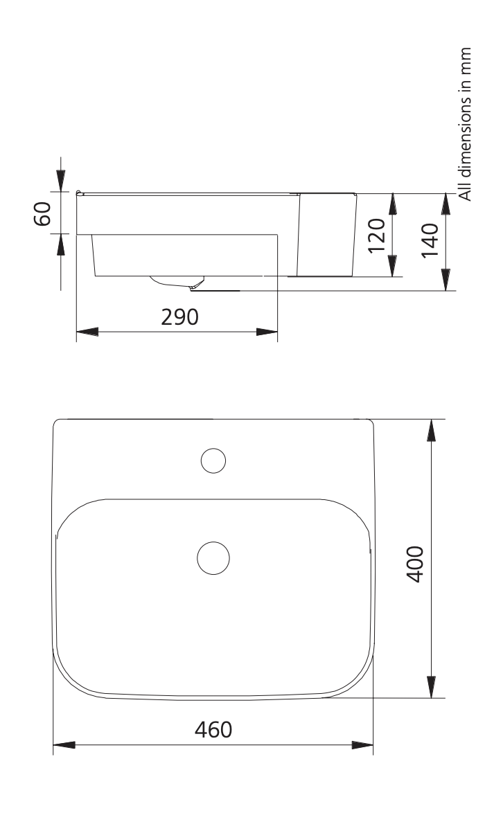 Oliveri DU7130E Dublin Semi-Recessed Basin