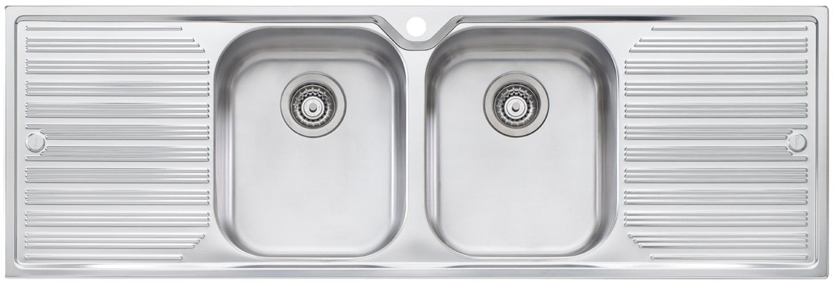 Oliveri DZ153 Diaz Double Bowl Double Drainer Topmount Sink