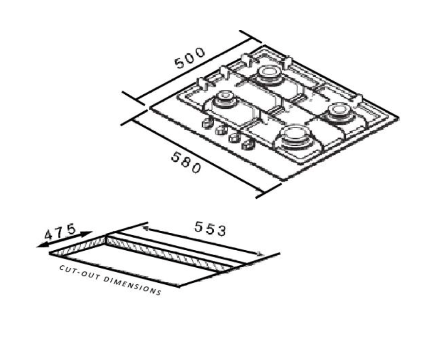 Euro Appliances EGZ60WCTSXS 60cm Premium Italian Made Gas Cooktop