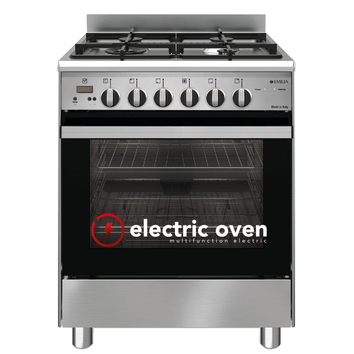 Emilia EM664GE 60cm Italian Made Dual Fuel Stainless Steel Stove