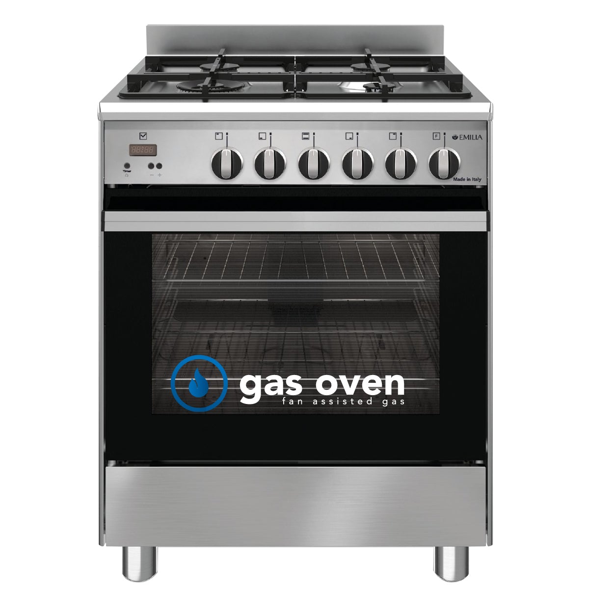 Emilia EM664GG 60cm Italian Made Stainless Steel Gas Stove