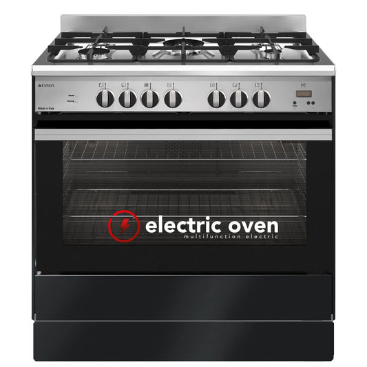 Emilia EM965GEN Black & Stainless Steel 90cm Dual Fuel Stove with Air Fryer - Order in