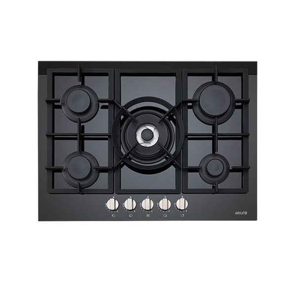 Euro Appliances ES700GFDBL 70cm 5 Burner Gas on Glass Cooktop – Ex Display