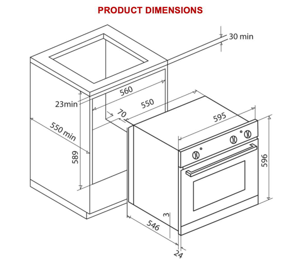 Euro Appliances EV600BSSAF Electric Oven with Airfrying