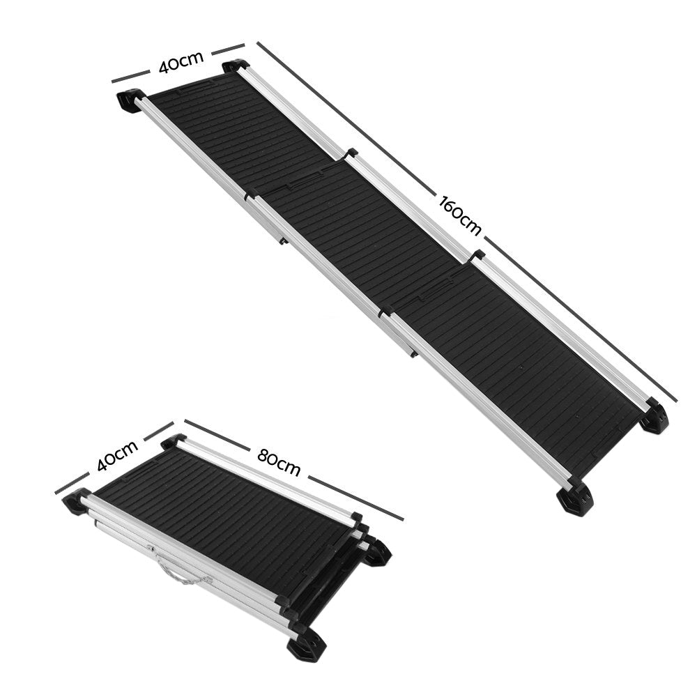 i.Pet Deluxe Aluminium Foldable Pet Ramp - Black - Online Only