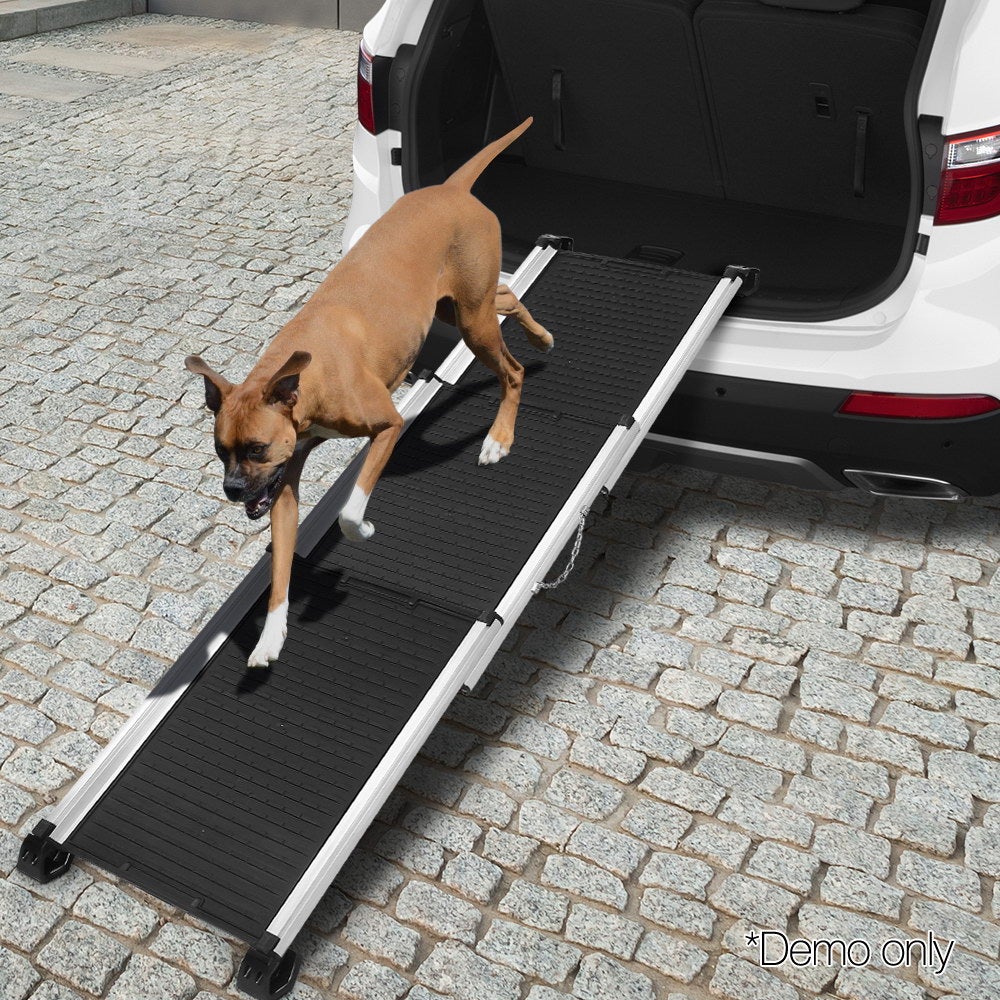 i.Pet Deluxe Aluminium Foldable Pet Ramp - Black - Online Only