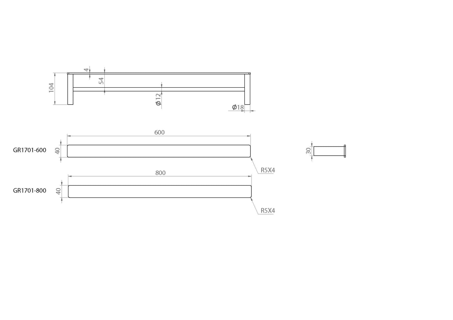 The Gabe 600mm Double Towel Rail Brushed Nickel GR1701-600BN