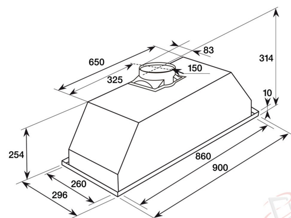 Baumatic GUH90 90cm Undermount Rangehood