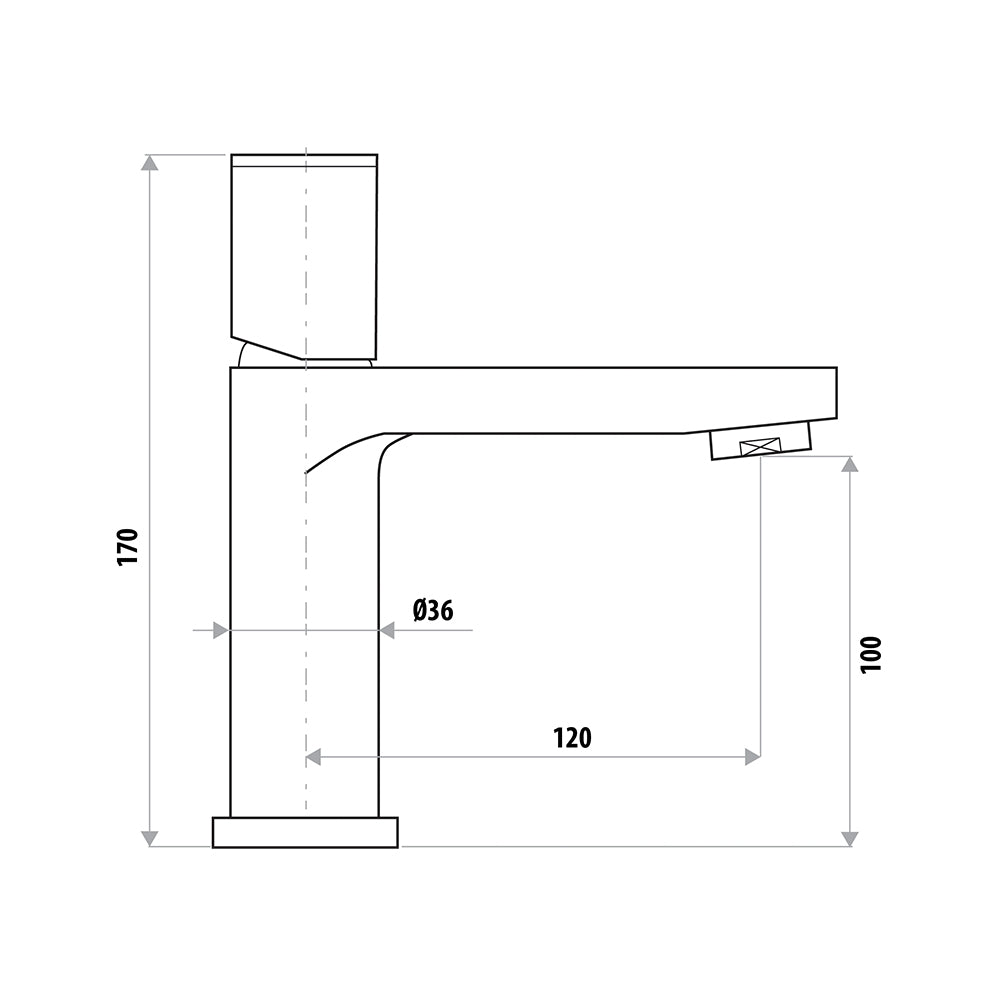 The GABE Standard Basin Mixer Chrome / Rose Gold T705CP/RG