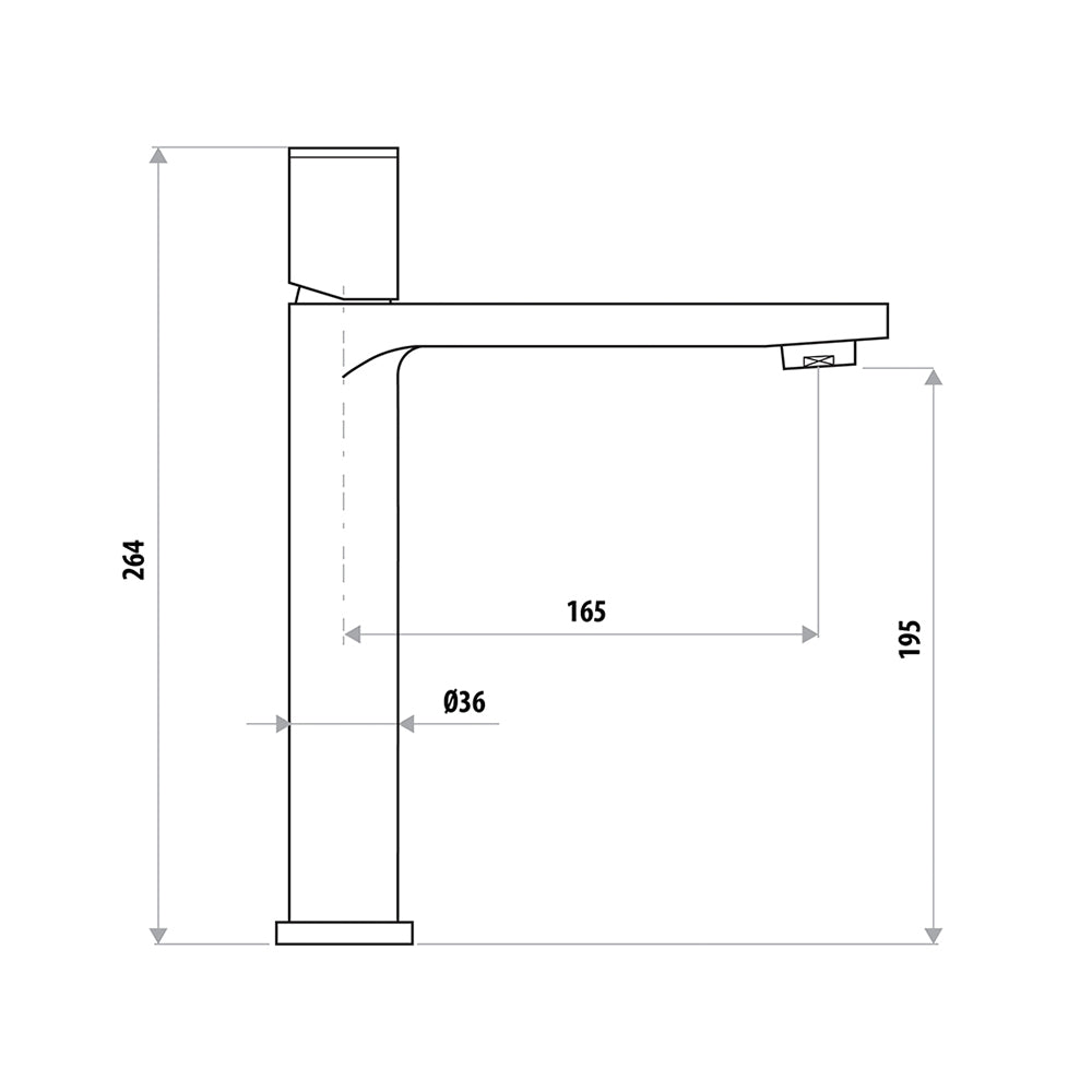 The GABE Hi-Rise Basin Mixer Chrome / Matte Black T704CP/BK