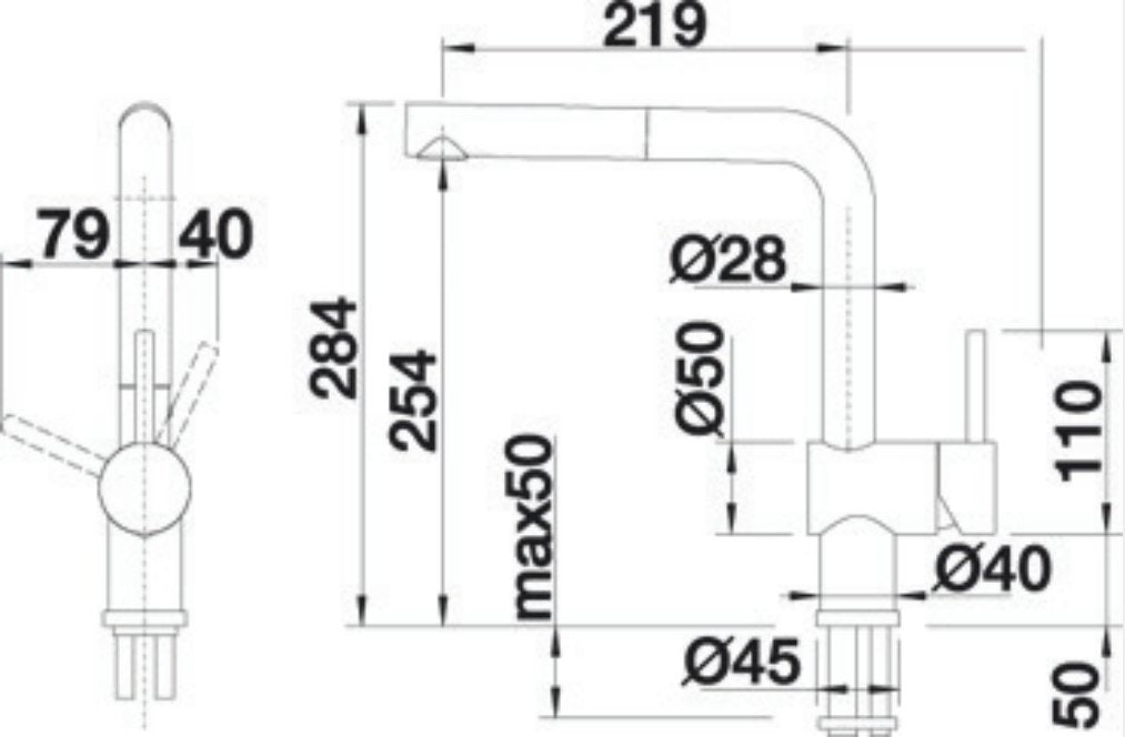 Blanco LINUSSW Kitchen Mixer with Pull Out Tap