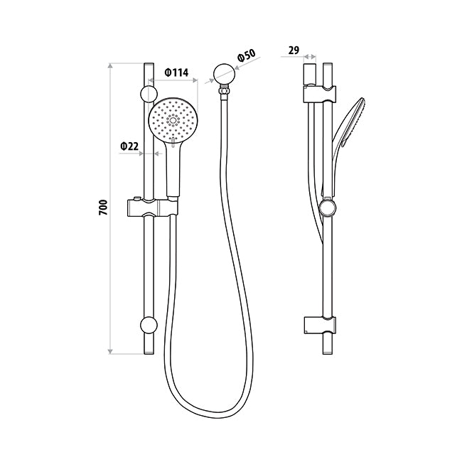 Loui Hand Shower on Rail Brushed Gold T9082BG