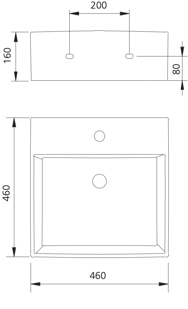 Oliveri MU7063WH Munich Wall Hung Basin