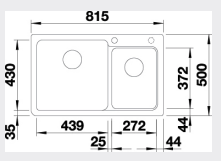 Blanco NAYA8BK5 Super Black Granite Sink