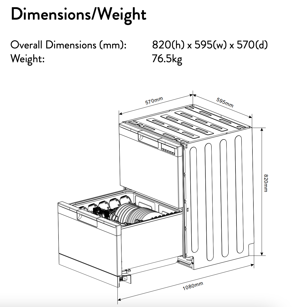 Omega ODD614X 60cm Double Drawer Dishwasher