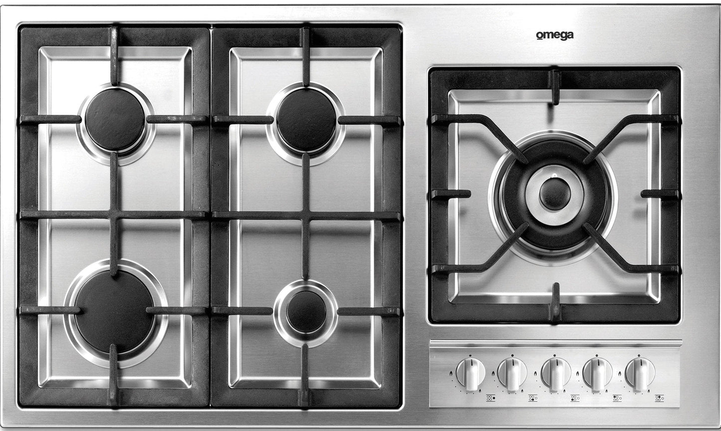 Omega OG92XA 90cm 5 Burner Gas Cooktop