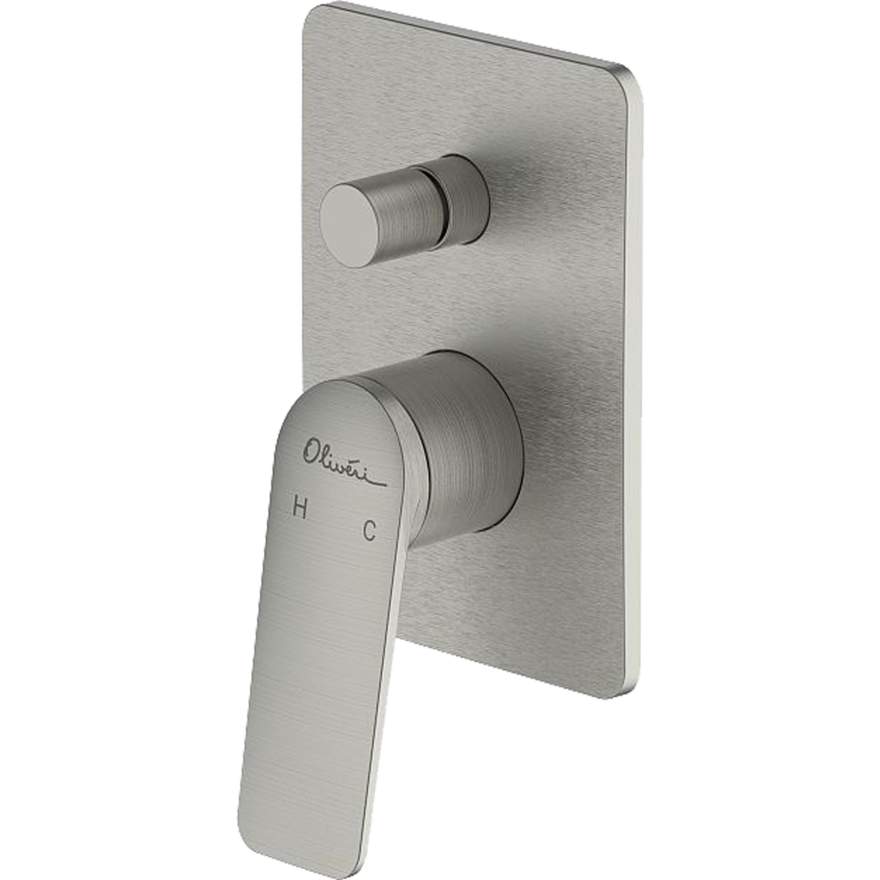 Oliveri PA101500BN Paris Brushed Nickel Wall Mixer With Diverter