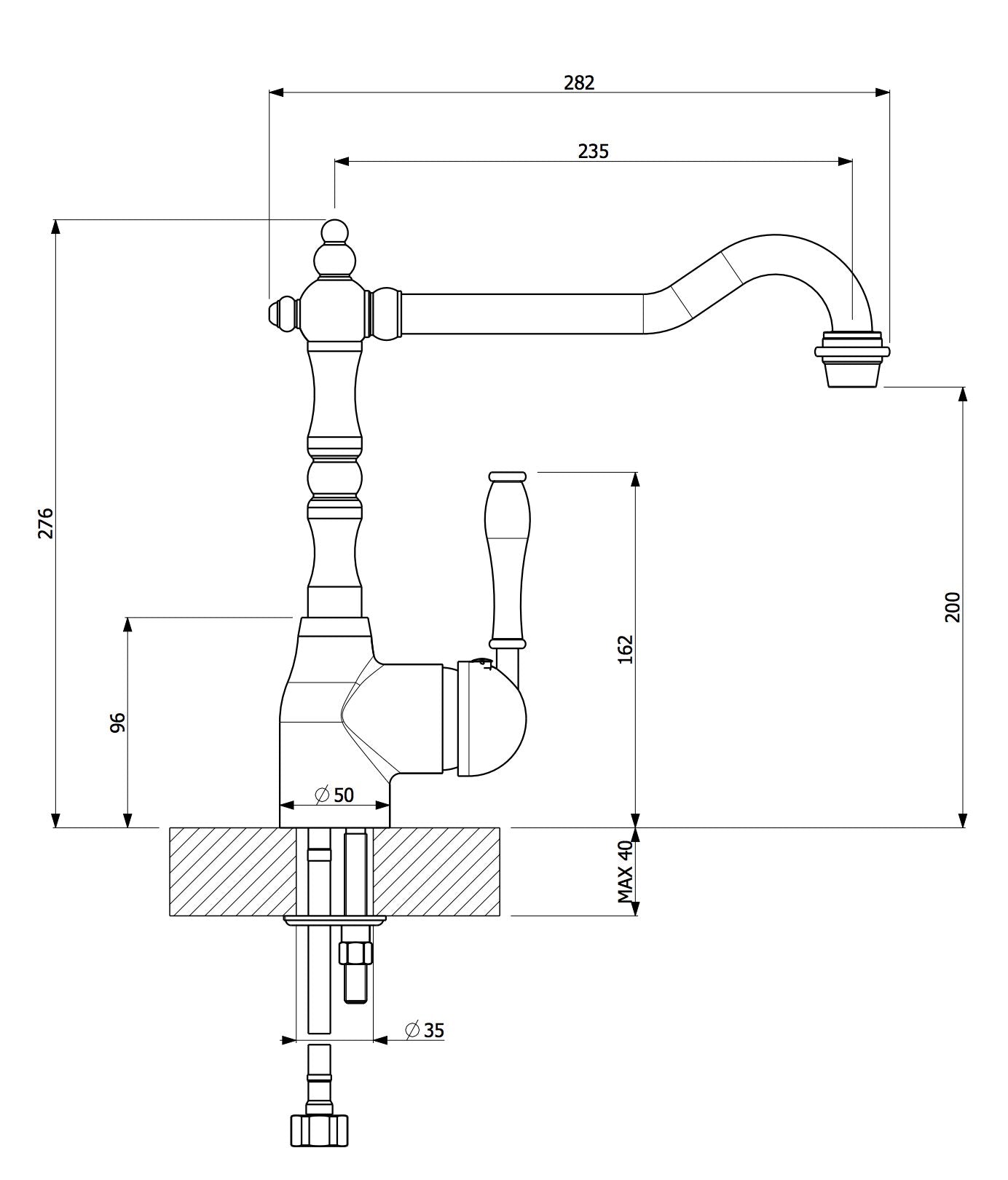 Armando Vicario PALAIS-BN Palais Kitchen Mixer Tap