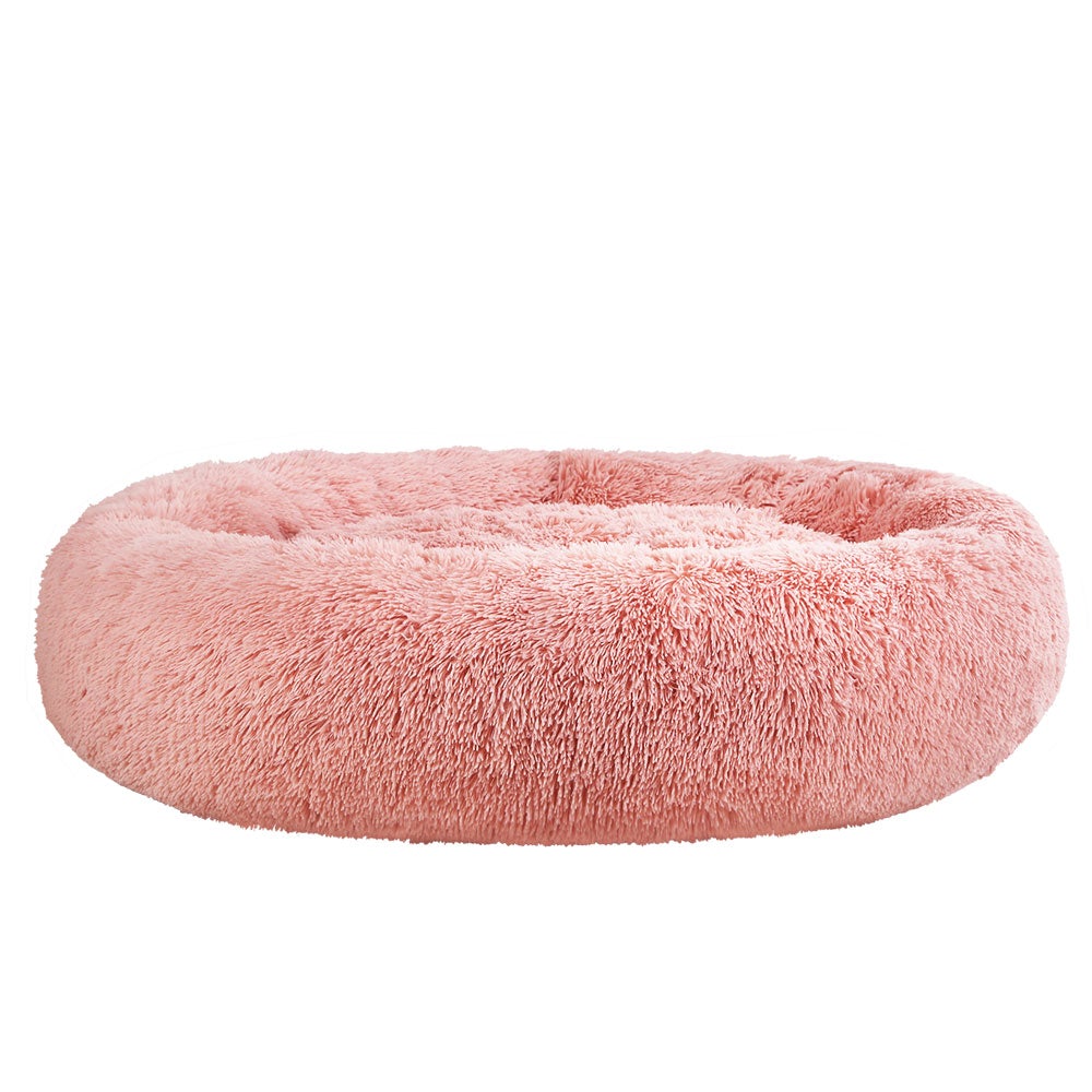 Pet Bed Dog Cat Calming Bed Extra Large 110cm Pink Sleeping Comfy Washable