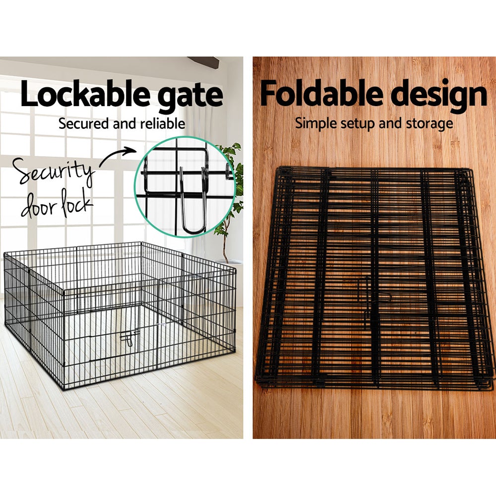 i.Pet 2X24" 8 Panel Pet Dog Playpen Puppy Exercise Cage Enclosure Fence Play Pen - Online Only