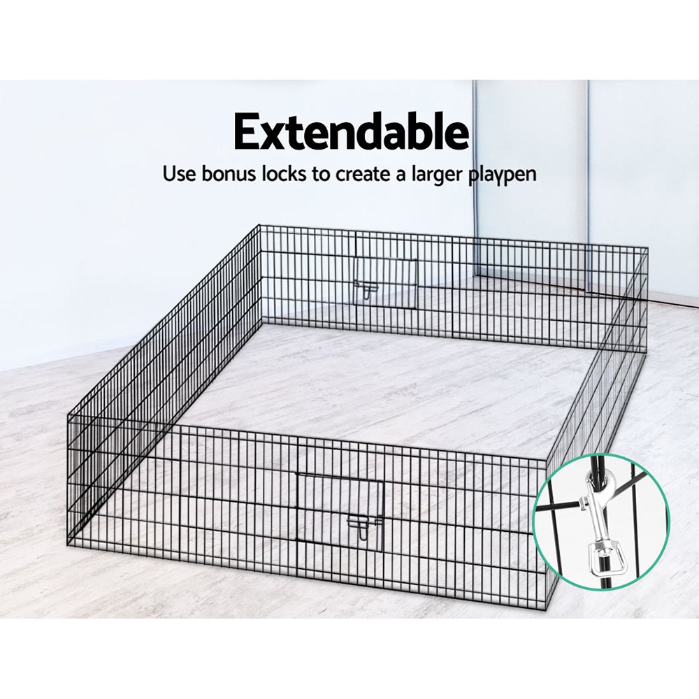 i.Pet 2X24" 8 Panel Pet Dog Playpen Puppy Exercise Cage Enclosure Fence Play Pen - Online Only