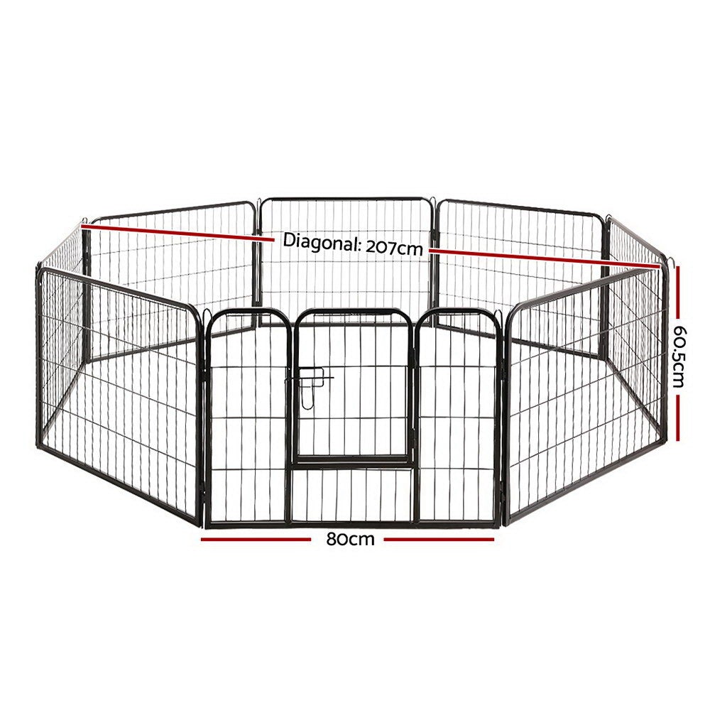 i.Pet 8 Panel Pet Dog Playpen Puppy Exercise Cage Enclosure Fence Play Pen 80x60cm - Online Only